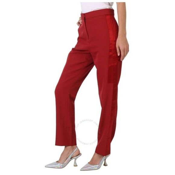 Burberry Women’s 6 Carmine Red Jacinda Ankle Length Pants Trousers Italy $1200 - Picture 3 of 16